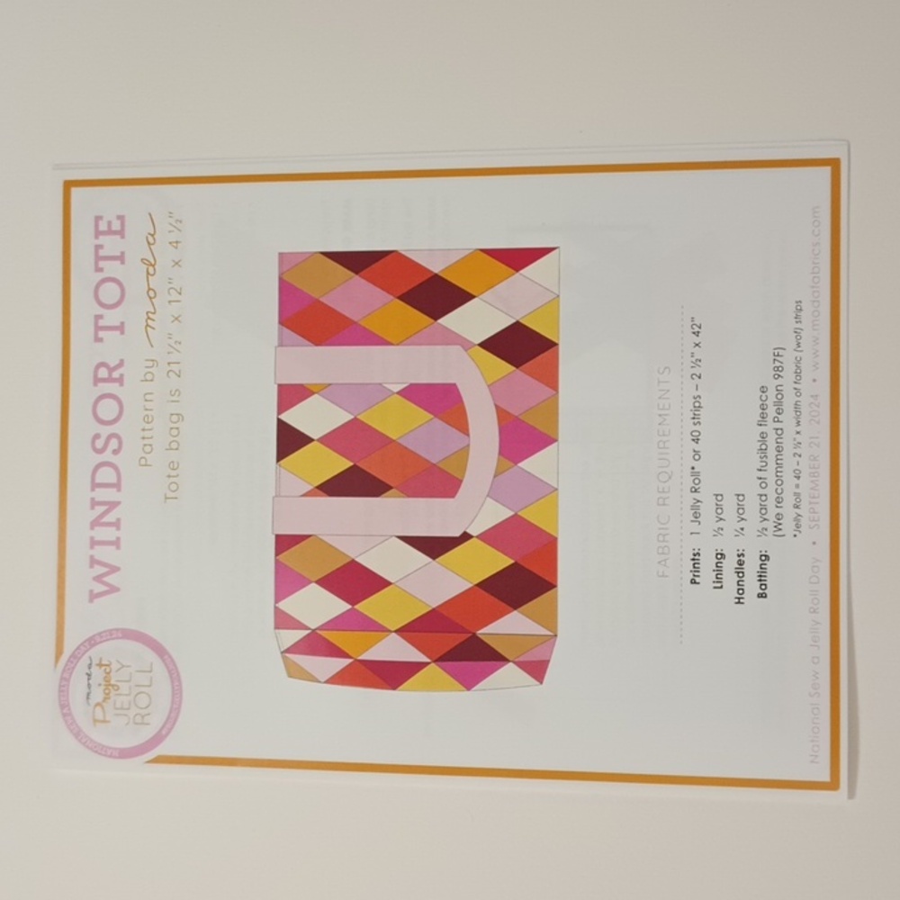 $2 Add-on Pattern Windsor Woven Tote Bag Jelly Roll Project Moda Fabrics